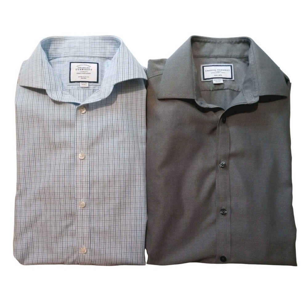 Charles Tyrwhitt Bundle Of 2 Non-Iron Royal Oxford Dress Shirt. Slim 15.5/35 - Picture 7 of 16